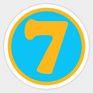 Number Seven #7 Sticker